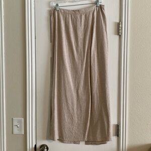 Tan linen maxi skirt